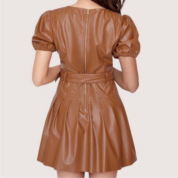 Sold- Lost + Wander Faux Vegan Leather Dress Size Large Skater Urban Style - Picture 2 of 6